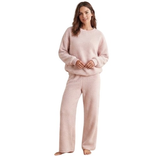 Pink sherpa lounge set piece - pink,