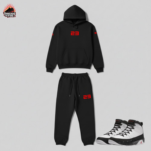 Black fleece sweatsuit hoodie - fleece,