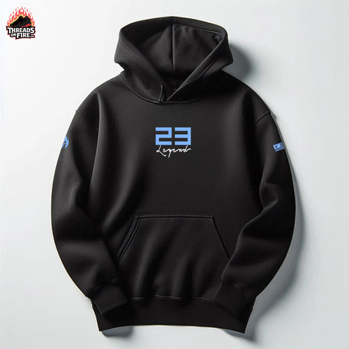 Black sky blue hoodie - black,
